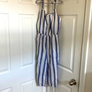 Navy blue and white Romper